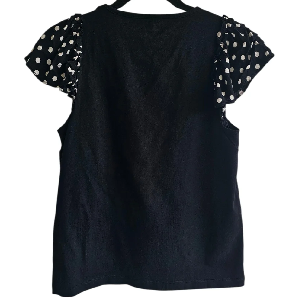 Kate Spade Polka Dot Top Size S Cotton Stretch Fairy Cotton Fairycore Minimalist
